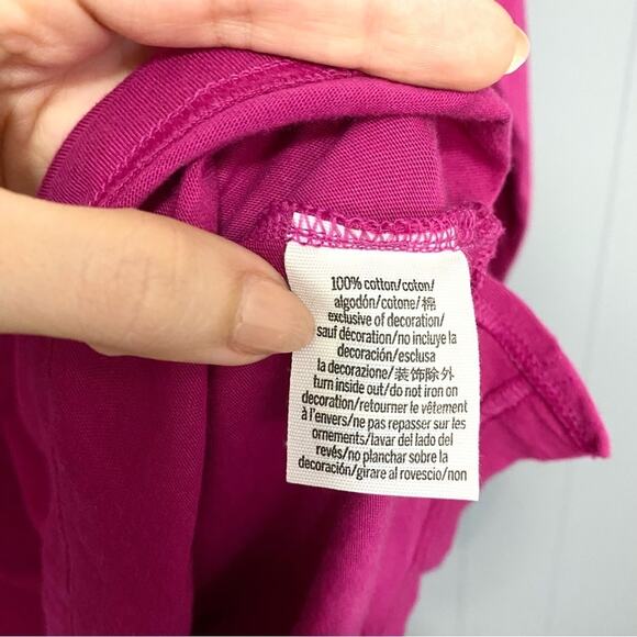 PINK Victoria's Secret Pink Magenta No Bad Vibes Graphic Crewneck Preppy Top M - Picture 3 of 7